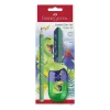 Faber-Castell Dino Jumbo zestaw do pisania, zielony, 3 ołówki, grafit 3 mm, ergonomiczny trójkątny, odporny na złamanie, wiek 3+ 111529
