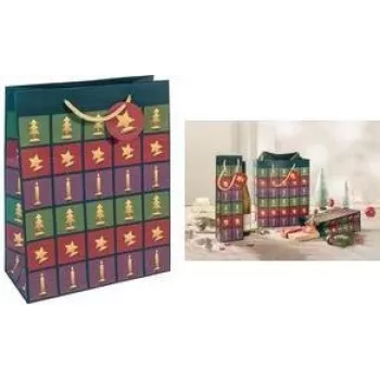 SIGEL Świąteczna torba na prezent w stylu wycinanym, mała, papier 157 g/m², matowa, 1 sztuka (GT047)