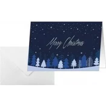 SIGEL DS635 Kartka świąteczna Snowflake Serenity A6 pozioma (A5) do atramentowej/laserowej/kopiarki, biały karton 250 g/m², 1 sztuka