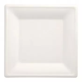 PAPSTAR Pure talerz z trzciny cukrowej, kwadratowy, 260 x 260 mm, 50 sztuk, kompostowalny, odporny na mikrofale 89745