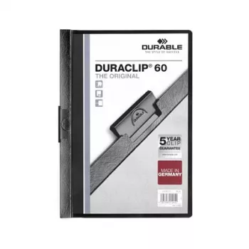DURABLE DURACLIP 60 A4 Teczka z klipsem Czarny (Opakowanie 25 sztuk) 220901