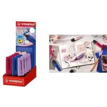 STABILO BOSS ORIGINAL NatureCOLORS zakreślacze w displayu, końcówka ścięta 2-5 mm, różne kolory, 15 sztuk 70/15-6