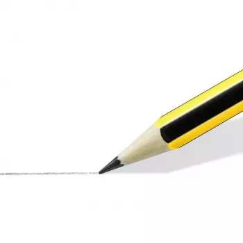 Zestaw ołówków grafitowych Staedtler Noris HB, 10 sztuk, żółto-czarne paski, sześciokątne, drewno FSC, super-bonded lead, EN 71 120-2BK10D