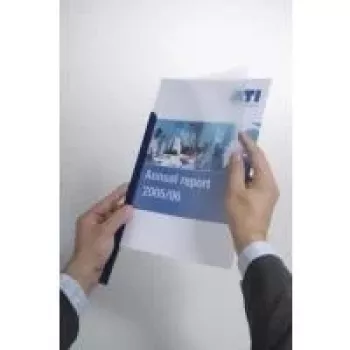 DURABLE A4 listwy zaciskowe do bindowania, pojemność 100 arkuszy, przezroczysty PP, opakowanie 50 szt. 293919