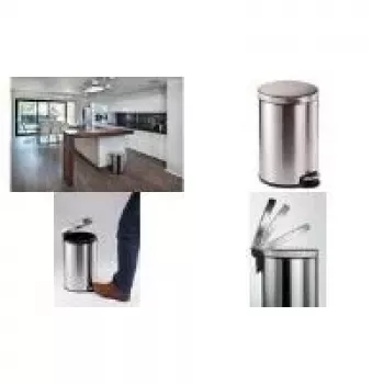 DURABLE Kosz na pedały ze stali nierdzewnej 20L okrągły, 3-pak 340223