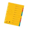 Herlitz A4 przerośnięte przekładki kartonowe, 10-częściowe, puste zakładki, 5 kolorów, manila z recyklingu, dziurkowane z nadrukiem organizacyjnym 300006188