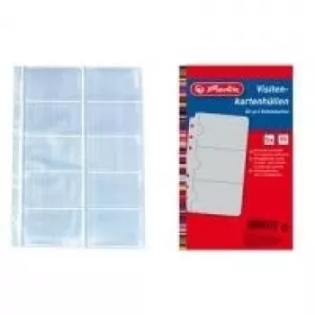 HERLITZ Koszulki na wizytówki, DIN A4, 10 kieszeni na arkusz, przezroczyste, opakowanie 10 5894209