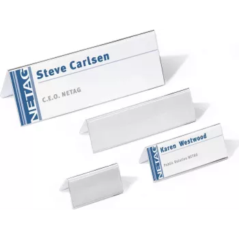 DURABLE Uchwyt na tabliczkę z nazwiskiem na stół Tent Card 61/122x210 mm Akryl 10 sztuk 803419