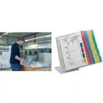 DURABLE FUNCTION TABLE 20 system wyświetlania paneli na blat, 20 paneli, czarna rama, jasnoszara podstawa 568800
