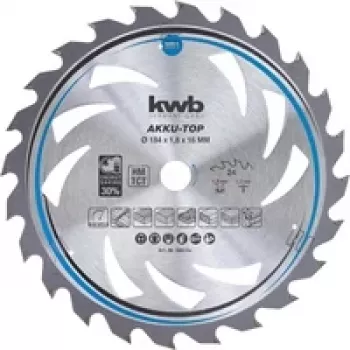 kwb 586154 Tarcza piły tarczowej z węglika wolframu 184 x 16 x 1,2 mm, 24 zęby