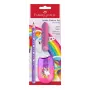 Faber-Castell Unicorn Jumbo zestaw do pisania, fioletowy, 3 sztuki, grafit 3 mm, ergonomiczny trójkątny uchwyt 111528