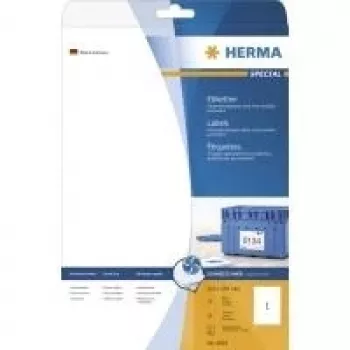 HERMA Special 4824 Trwałe Samoprzylepne Matowe Etykiety na Grzbiety Teczki, Białe, A4, 25 Arkuszy, 100 Etykiet