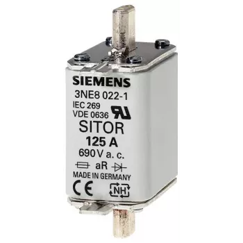 Siemens NH Wkładka topikowa 160 A, rozmiar 00, gG, 500 V AC/250 V DC, styki nożowe, wskaźnik przedni 3NE8 024-1