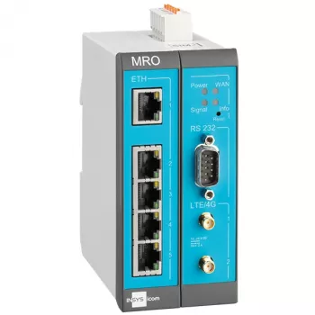 INSYS MoRoS icom MRO-L210 Przemysłowy router LTE, Ethernet WAN, 2x 10/100 Ethernet, niebieski/szary/biały 10019403