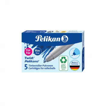 Wkład do pióra kulkowego Pelikan Eco dla Pelikano/Twist, Królewski Niebieski, 65% Plastiku z Recyklingu, 1 Sztuka 300010004