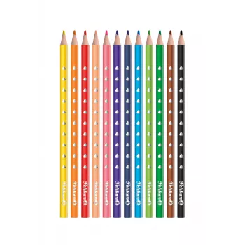 Pelikan 700634 Zestaw kredek kolorowych, 12 sztuk, różne kolory, sześciokątny drewniany korpus, wkład 3,3 mm odporny na złamanie