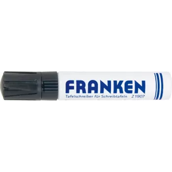 FRANKEN JumboMarker Marker do Tablic Suchościeralnych, Końcówka Ścinana 4-12 mm, Czarny, Uzupełnialny, Suchościeralny, Bezzapachowy, 1 Sztuka (Z1910 10)