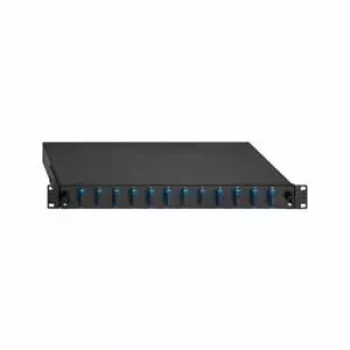 Rutenbeck Panel Krosowy Światłowodowy SC Duplex SM 12-Portowy 1U 19 inch Czarny RAL 9005 Wysuwany 2280308120