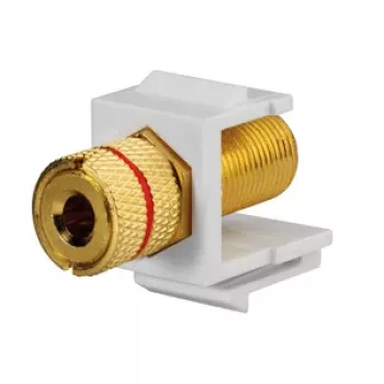 Adapter przyłączeniowy głośnikowy Keystone Rutenbeck KMK-LS, złącza śrubowe, czarno-czerwony, bez narzędzi 17000608