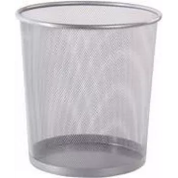 Kosz na śmieci Westcott z siatki metalowej, 12,3 l, srebrny, okrągły, 230 x 270 mm E-744607 00