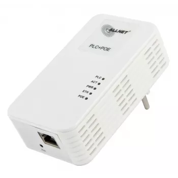 ALLNET ALL1681203-CH Powerline 1200 Mbps Gigabit PoE+ Bridge z wbudowanym gniazdem