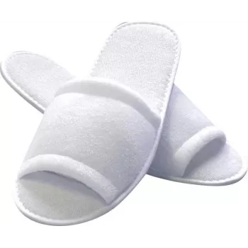 HYGOSTAR HYGONORM Jednorazowe Kapcie CLASSIC, Z Otwartymi Palcami, Białe, Uniwersalny Rozmiar, Długość: 285 mm, Cholewka Z Poliestru Frotte (5551)