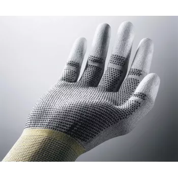 Rękawice ochronne robocze Uvex Unipur Carbon z dzianiny nylonowej, rozmiar 10, szare/czarne, powłoka PU na dłoni, antystatyczne 6055610