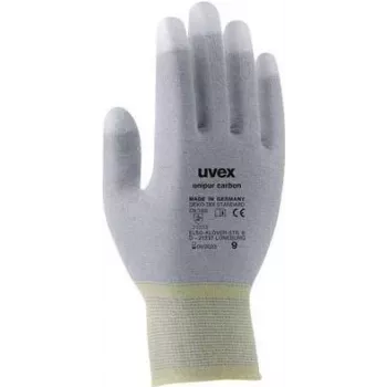 Rękawice ochronne Uvex Unipur Carbon z dzianiny nylonowej, powłoka PU na dłoni i palcach, bezpieczne ESD, rozmiar 8 6055608