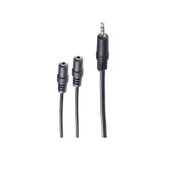 shiverpeaks BASIC-S kabel rozdzielający audio Y, wtyk stereo 3,5 mm na 2x gniazda stereo 3,5 mm, 0,2 m, czarny BS30761