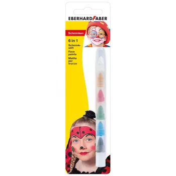 FABER-CASTELL EBERHARD FABER kredka do makijażu 6 w 1, 6 kolorów w 1 kredce, wysoka krycie, do precyzyjnych konturów i dużych motywów (579030)