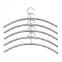 Wieszak stalowy KERKMANN, aluminiowy srebrny, grubość 10 mm, długość 460 mm, zakrzywiony, 5 sztuk (6219)