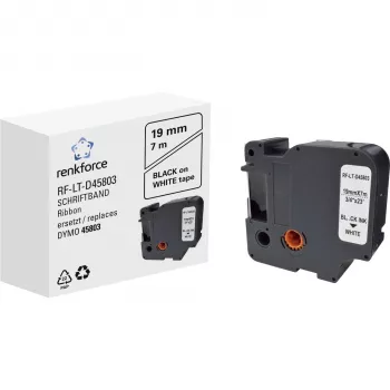 Renkforce RF-LT-D45803 Kompatybilna kaseta z taśmą do etykiet DYMO D1, 19 mm, biało/czarna, 7 m RF-6027838