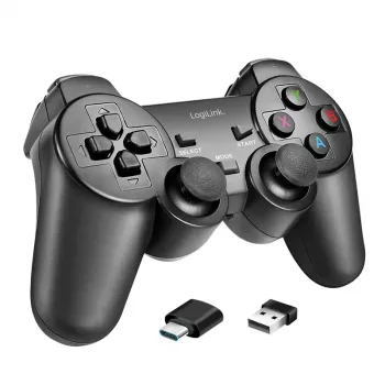 LogiLink AA0187 Bezprzewodowy kontroler do gier 2,4 GHz Czarny Zasięg 8 m PC Android PS3