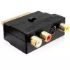 Adapter SCART Wentronic Goobay, SCART męski na 3x RCA żeńskie + 4-pin Mini-DIN żeńskie, czarny 50499