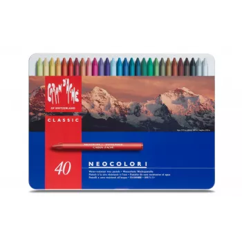 CARAN D'ACHE Neocolor I Pastele woskowe, zestaw 40, okrągłe, różne kolory, papierowa osłonka 7000.340