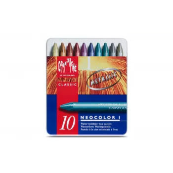 Caran d'Ache Neocolor I Metallic Pastele woskowe metaliczne, zestaw 10, okrągłe z papierową owijką 7004.310