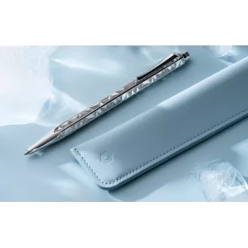 Caran d'Ache Ecridor Alpine Frost zestaw pióro kulkowe i ołówek automatyczny, czarny tusz, średni, platynowany CC0890.025