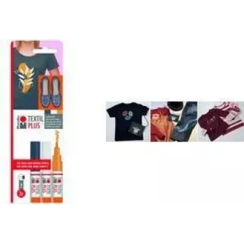 Marabu Textil Painter Plus zestaw pisaków do tkanin, końcówka okrągła 3 mm, różne kolory, 3 sztuki 0118000000081