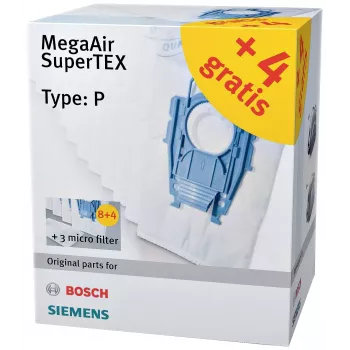 Zestaw worków do odkurzacza Siemens VZ123FP MegaAir SuperTEX (typ G/G ALL, 4 worki + 1 mikrofilt)