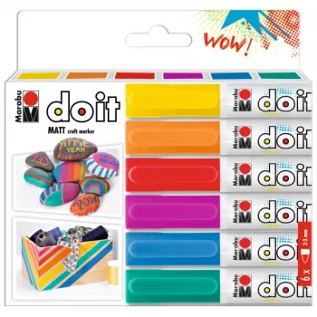Marabu DO IT Craft Marker markery akrylowe, zestaw 6 szt., na bazie wody, szybkoschnące 0128000000201