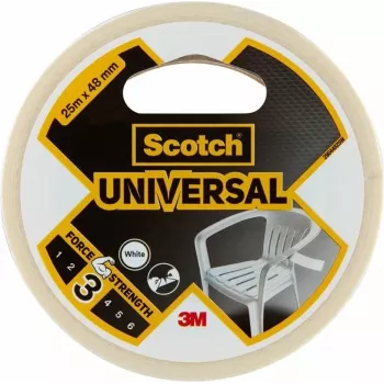 3M Scotch Taśma Uniwersalna 2000 Biała 48 mm x 25 m, 6 rolek - Wielozadaniowa taśma z folii PE do wiązania, mocowania, naprawy i uszczelniania 7100205295