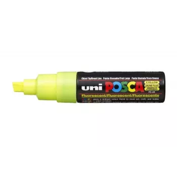 Marker pigmentowy POSCA PC-8K J Fluo Neon Yellow ze ściętą końcówką, szerokość linii 8,0 mm, 1 sztuka
