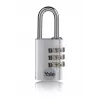 Yale YE3CB/38/131/1/S 38mm srebrna kłódka szyfrowa
