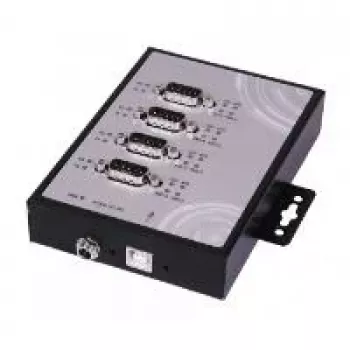 EXSYS EX-1344HMV Przemysłowy 4-portowy hub USB 2.0, metalowy, montaż na szynie DIN/ścianie, 7-24V DC, ochrona ESD i przeciwprzepięciowa