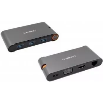 EXSYS EX-1220HM metalowy hub USB 3.2 Gen 1 7 w 1 do notebooków, MateBook i MacBook
