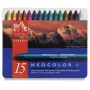 Caran d'Ache Neocolor I pastele woskowe, 15 kolorów, okrągłe, z papierową owijką, metalowa puszka 7000.315