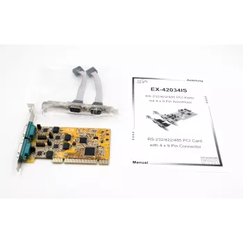 EXSYS EX-42034IS 4-portowa karta szeregowa RS-232/422/485 PCI z ochroną przeciwprzepięciową i izolacją optyczną