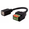 Adapter USB 2.0 EXSYS EX-49130, gniazdo USB-B żeńskie na 5-pinowy blok zaciskowy z przyciskiem, 15 cm