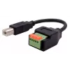 EXSYS kabel adapter USB-B męski do 5-pinowego złącza śrubowego z przyciskiem, USB 2.0, 15 cm EX-49131