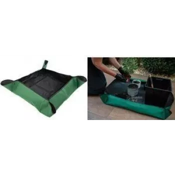 Mata do przesadzania roślin Bradas, 1000 x 1000 mm, zielono-czarna, wodoodporna, zewnętrzna warstwa Oxford 600D, wewnętrzna warstwa PE, 1 sztuka (TQ-P2/100)